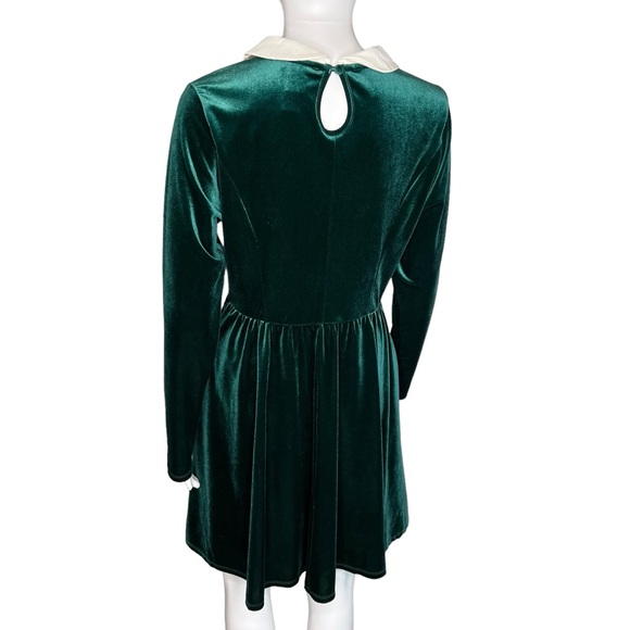 Hot Topic Velvet Green Long Sleeve Dress SM - Picture 6 of 8